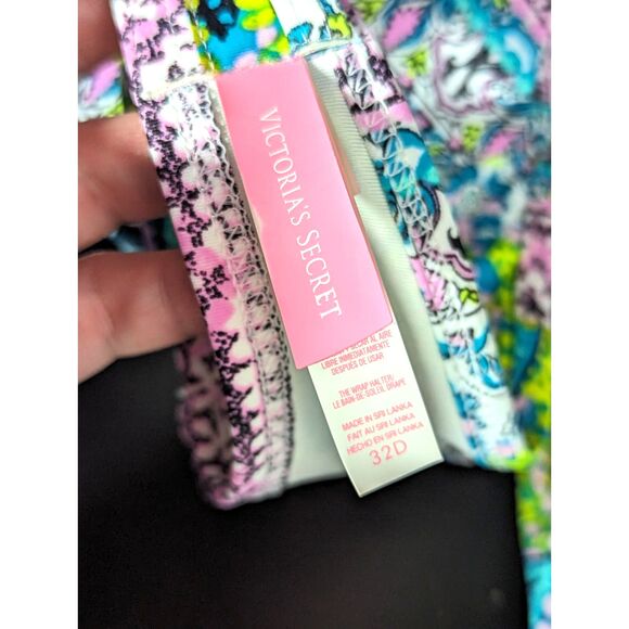 VICTORIA'S SECRET "The Wrap Halter" Bikini Top Resort Beach Cruise Size 32D - Picture 4 of 6